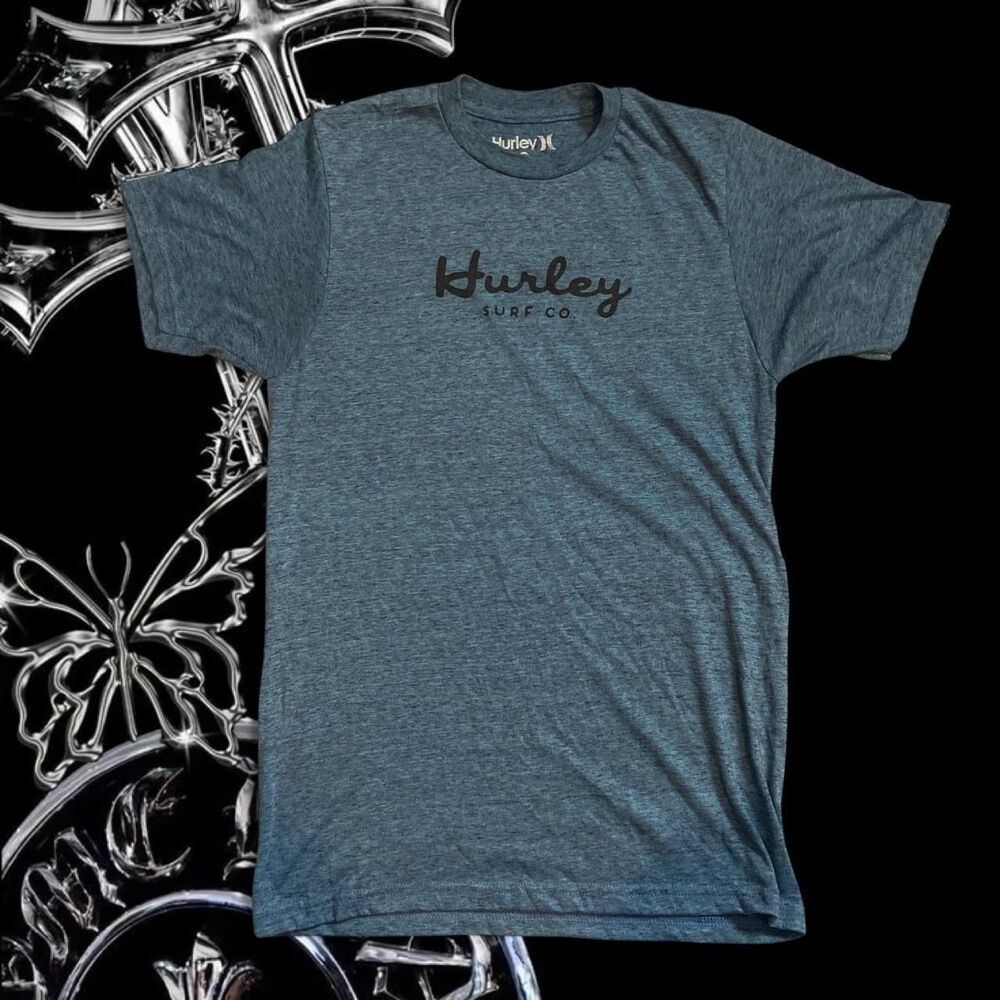 Hurley Men's Blue and Grey T-shirt